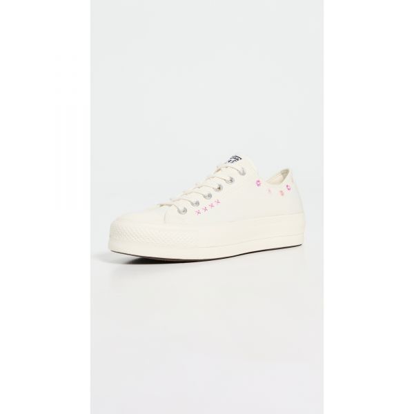 Converse 컨버스 척 테일러 올스타 리프트 플로럴 자수 로우 탑 스니커즈